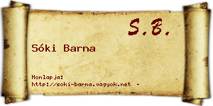Sóki Barna névjegykártya