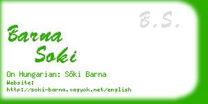 barna soki business card