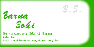 barna soki business card